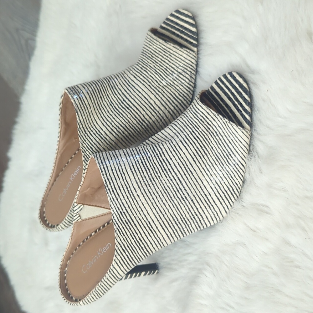 Calvin Klein Marisa Zebra Print Open Toe Heel Mul… - image 2